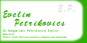 evelin petrikovics business card